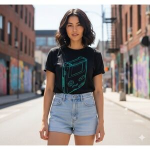 Nintendo Game Boy T-Shirt Women's S Black Retro Y2K Gaming Worn‎ In Pop Culture